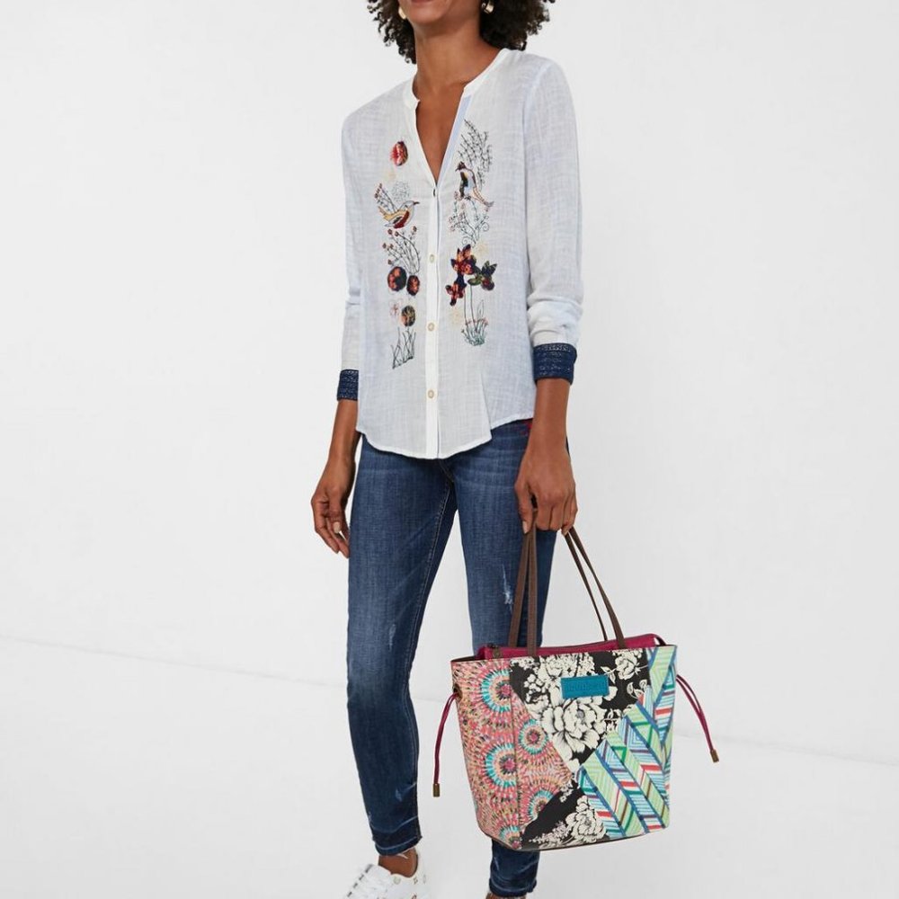 Desigual Boho Bird Shirt Size Medium